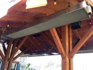 Patio heaters engineered for the restaurants such as Phil's BBQ
